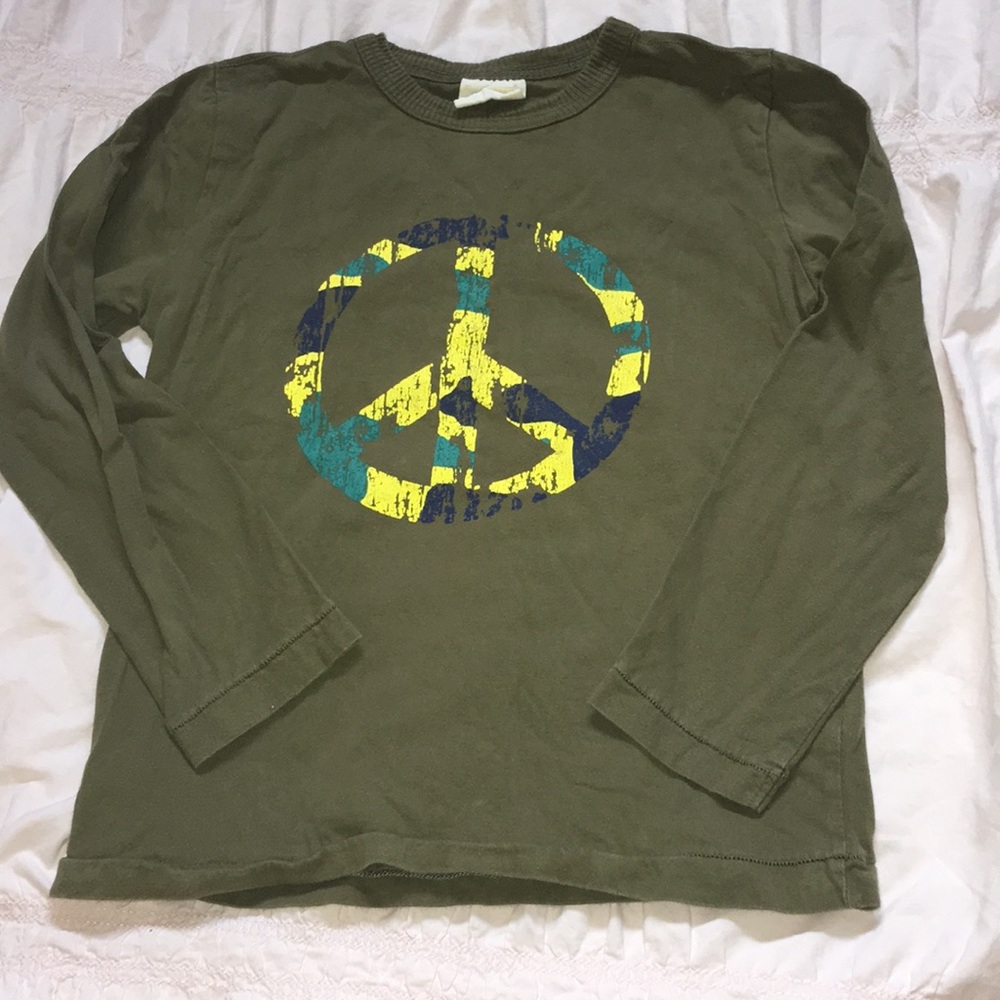 Mini Boden Boys Peace Long Sleeve Top 7-8y